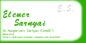 elemer sarnyai business card